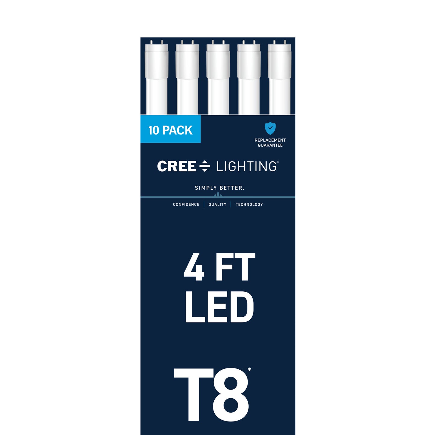 18W 4ft T8 Cool Daylight G13 Base Non-Dimmable LED Linear Light Tube (10 Pack)