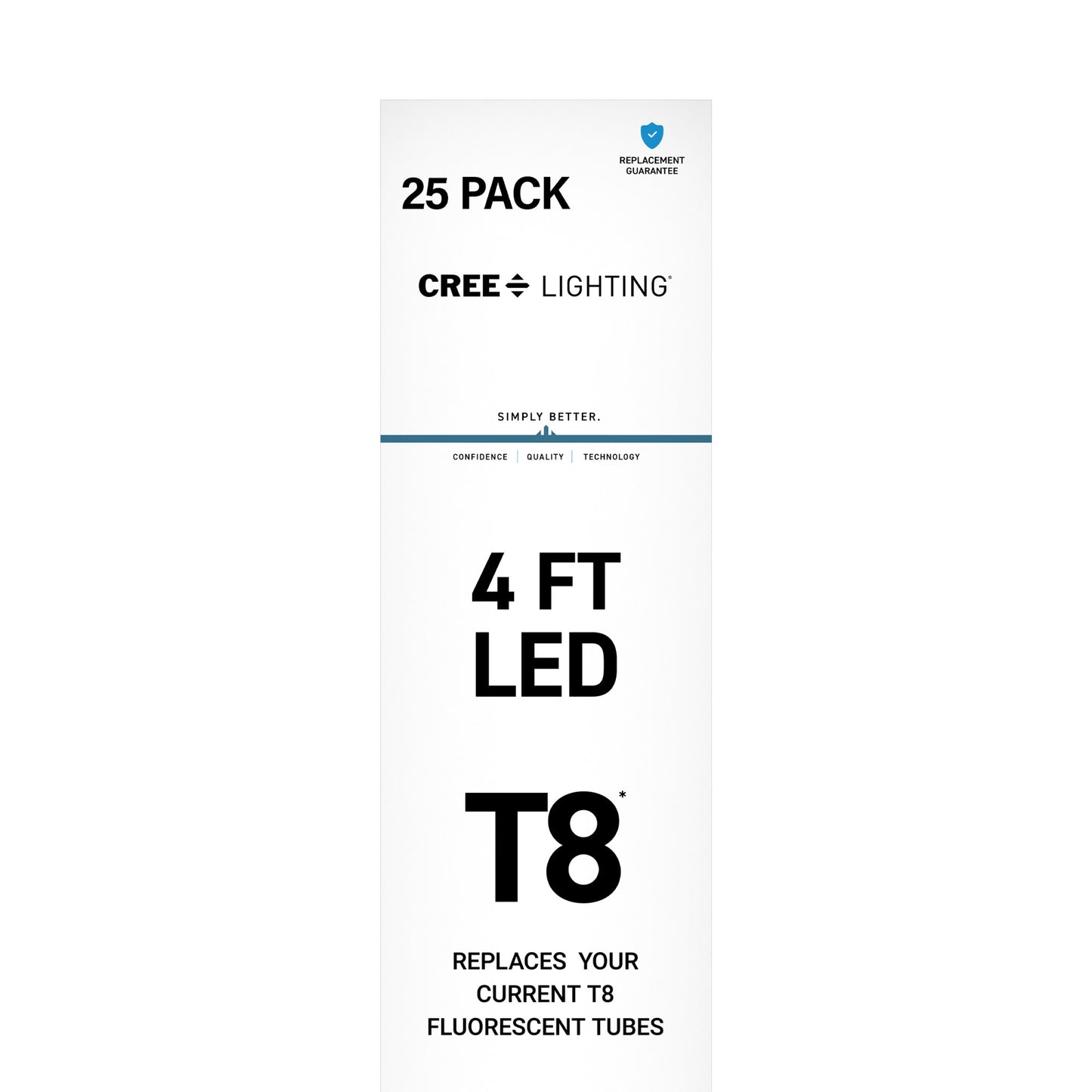 18W 4ft T8 Cool Daylight G13 Base Non-Dimmable LED Linear Light Tube (25 Pack)