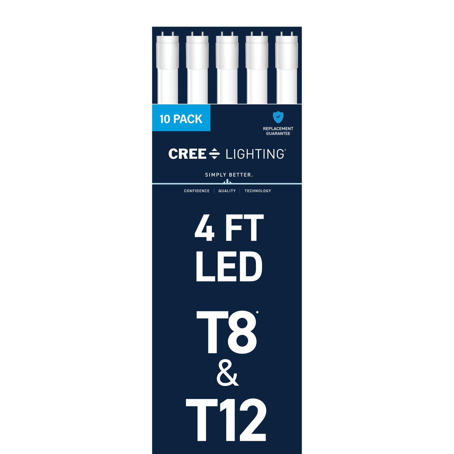 18W 4ft T8 Cool White G13 Base Non-Dimmable LED Linear Light Tube (10-Pack)