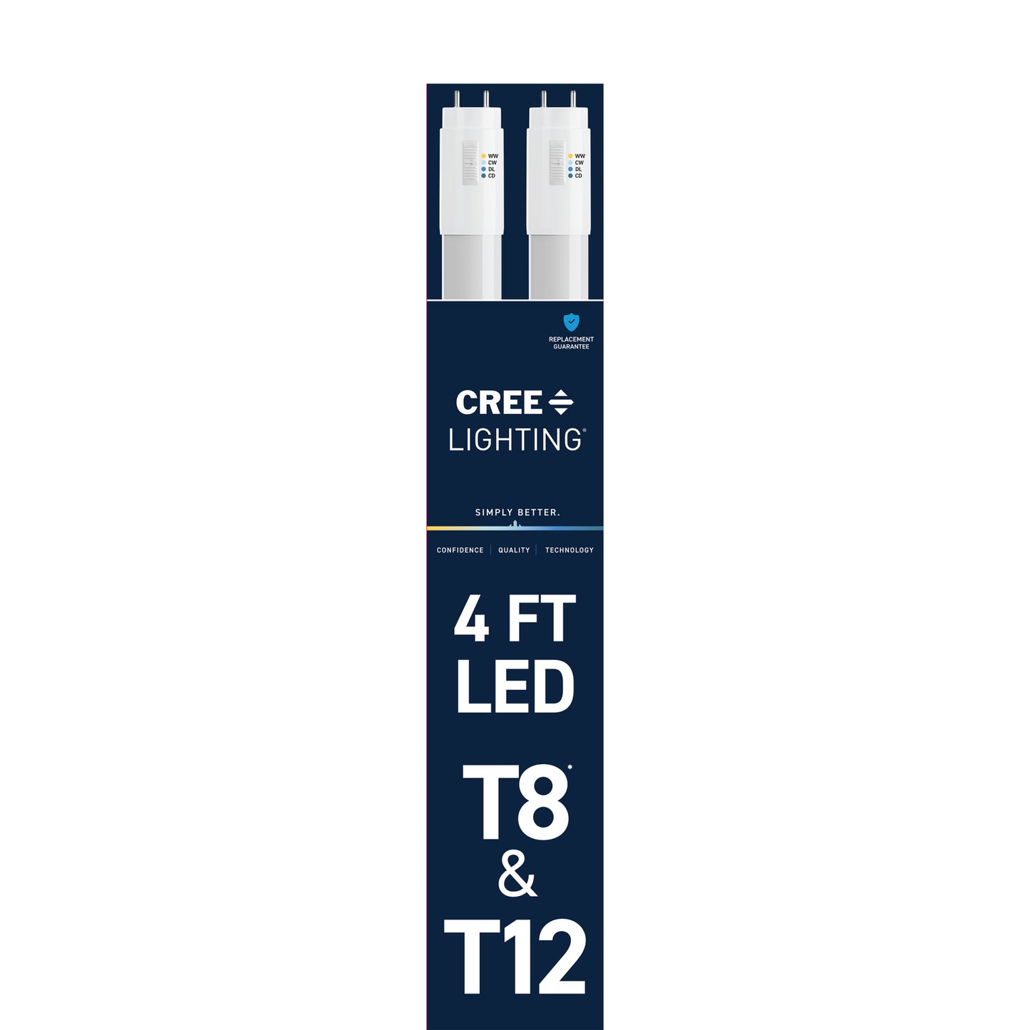 18W 4ft T8 Switchable White G13 Base Non-Dimmable LED Linear Light Tube (2-Pack)
