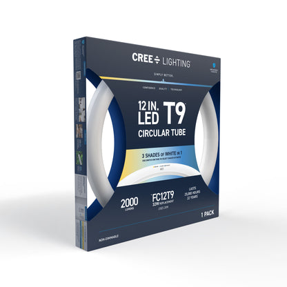 20W 12in T9 Circular Switchable White 4-Pin G10q Base Non-Dimmable LED Light Tube