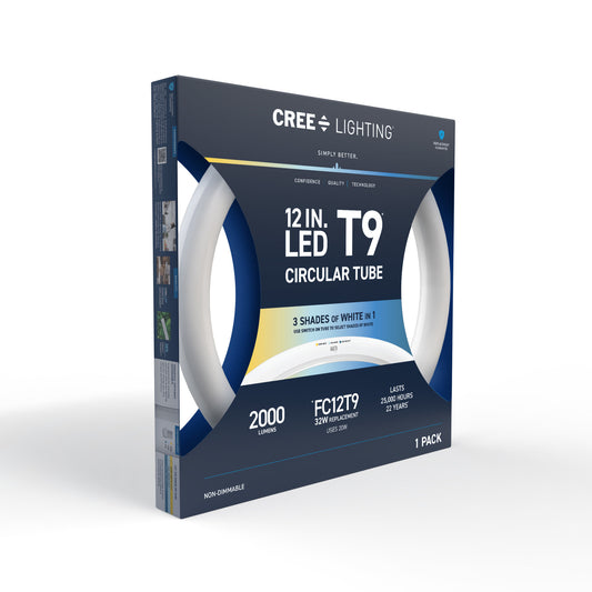 20W 12in T9 Circular Switchable White 4-Pin G10q Base Non-Dimmable LED Light Tube