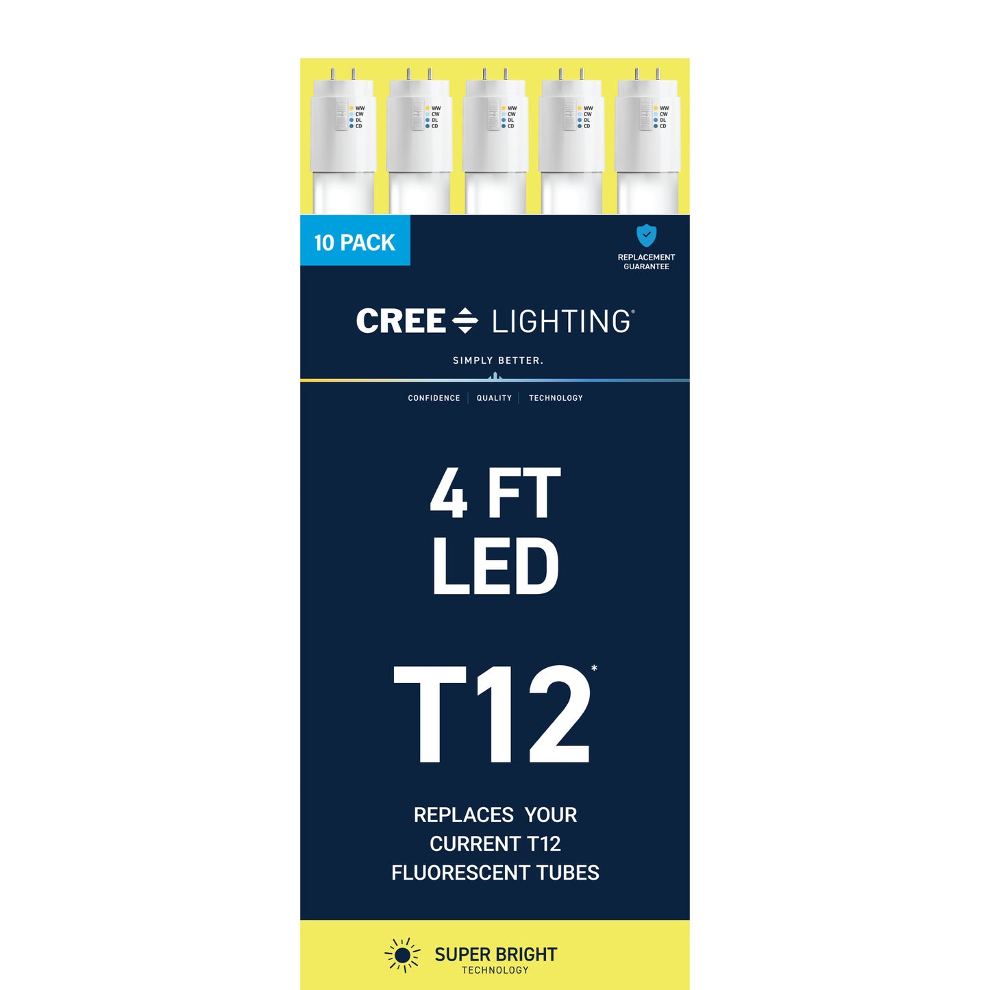 32W 4ft T12 Switchable White G13 Base Non-Dimmable LED Linear Light Tube (10 Pack)