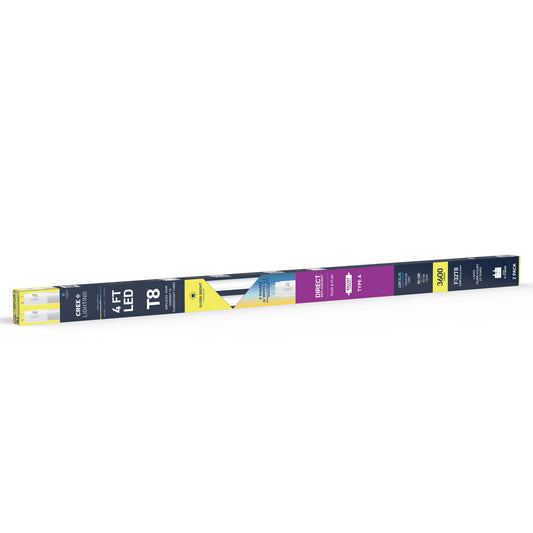 32W 4ft T8 Switchable White G13 Base Non-Dimmable LED Linear Light Tube (2 Pack)