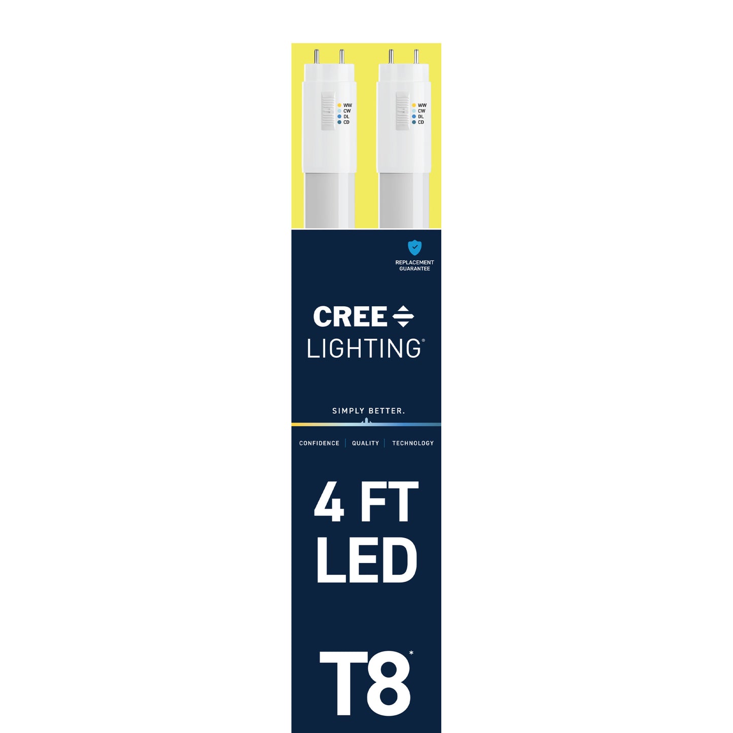 32W 4ft T8 Switchable White G13 Base Non-Dimmable LED Linear Light Tube (2 Pack)
