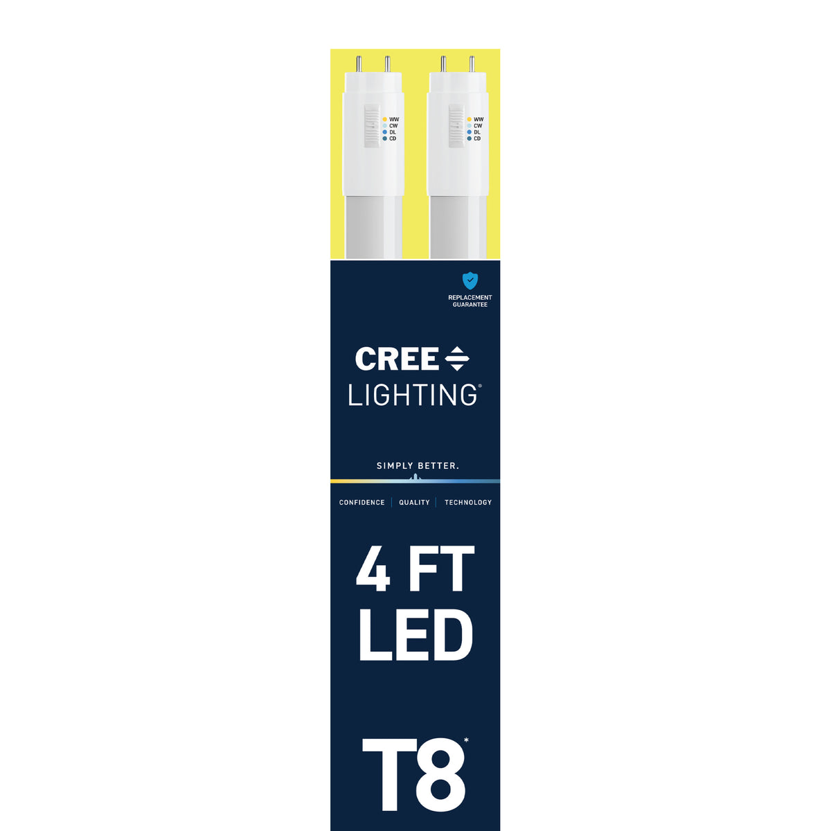 32W 4ft T8 Switchable White G13 Base Non-Dimmable LED Linear Light Tube (2 Pack)