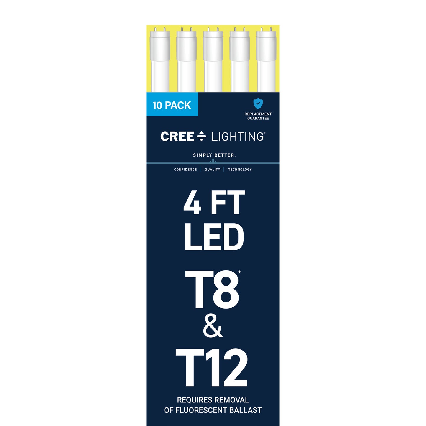 32W 4ft T8 Cool Daylight G13 Base Non-Dimmable LED Linear Light Tube (10 Pack)