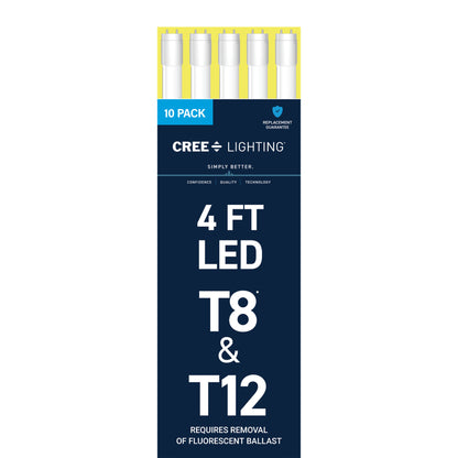 32W 4ft T8 Cool Daylight G13 Base Non-Dimmable LED Linear Light Tube (10 Pack)
