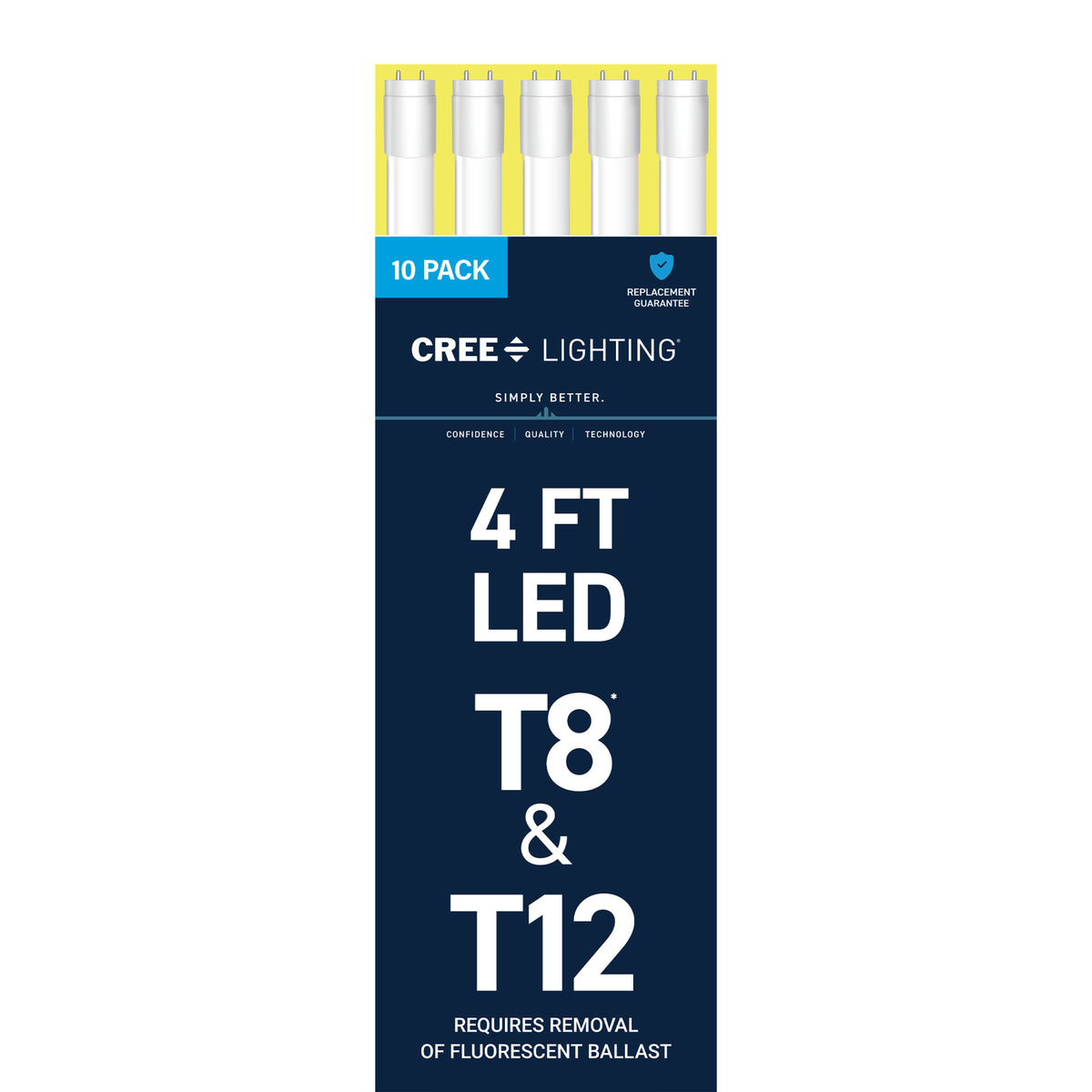 32W 4ft T8 Cool Daylight G13 Base Non-Dimmable LED Linear Light Tube (10 Pack)