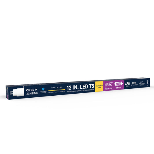 6W 12in T5 Warm White Bi-Pin G5 Base Non-Dimmable LED Linear Light Tube