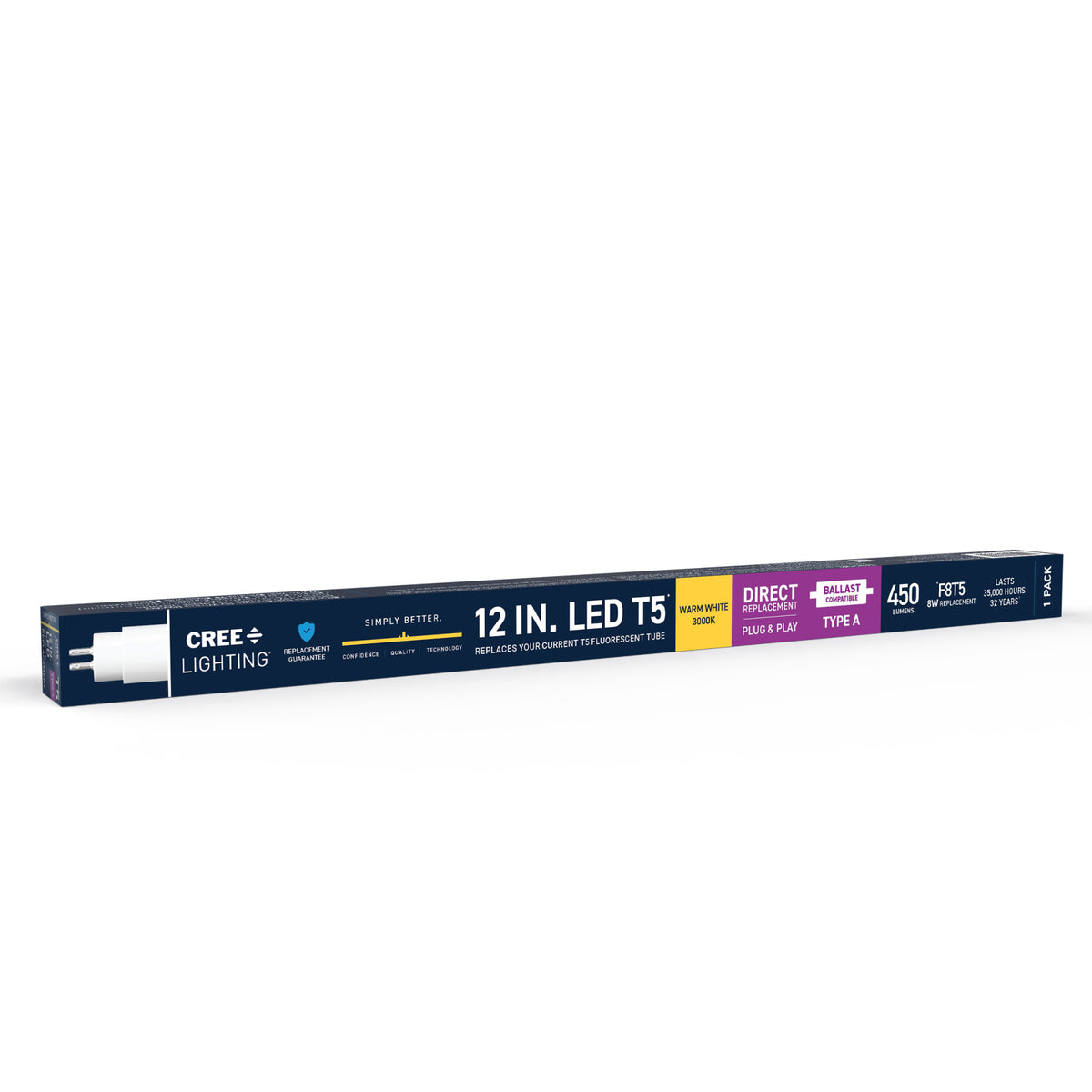 6W 12in T5 Warm White Bi-Pin G5 Base Non-Dimmable LED Linear Light Tube