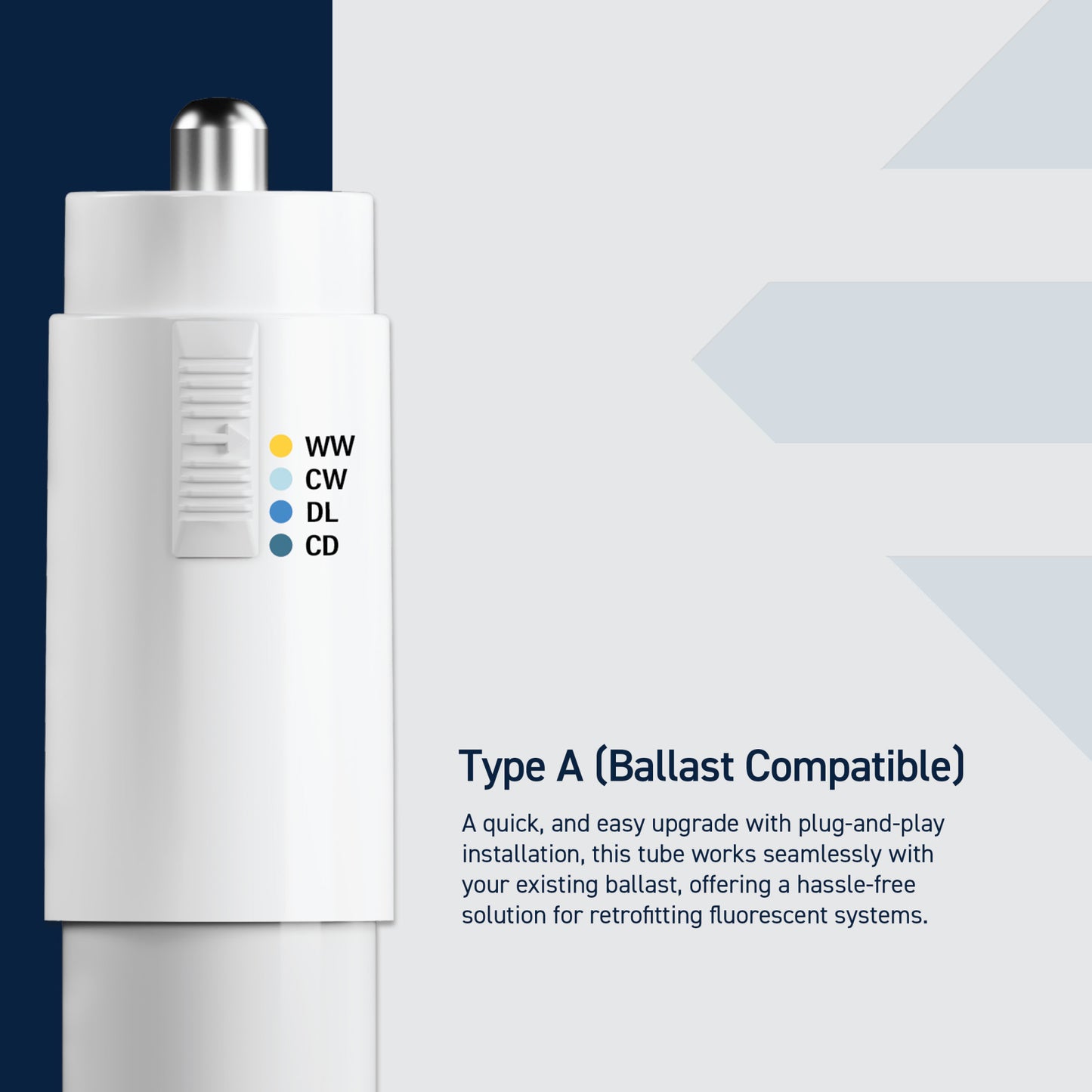 40W 8ft T8 Switchable White FA8 Base Non-Dimmable LED Linear Light Tube (2 Pack)