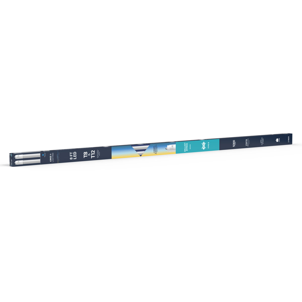 40W 8ft T8 Switchable White FA8 Base Non-Dimmable LED Linear Light Tube (2 Pack)