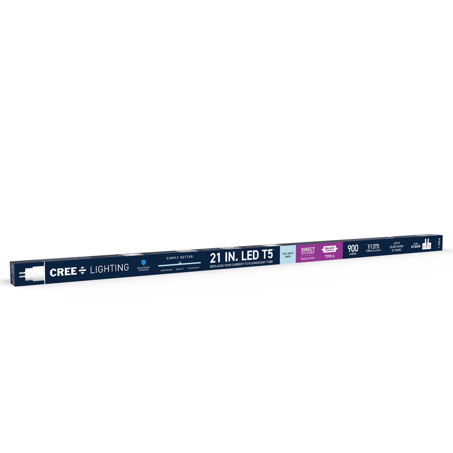 12W 21in T5 Cool White G5 Base Non-Dimmable LED Linear Light Tube