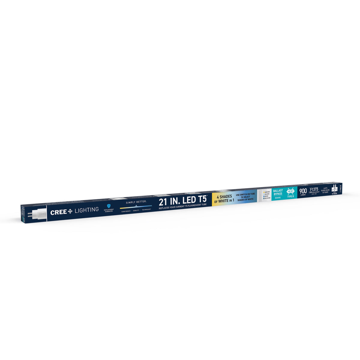 12W 21in T5 Switchable White G5 Base Non-Dimmable LED Linear Light Tube