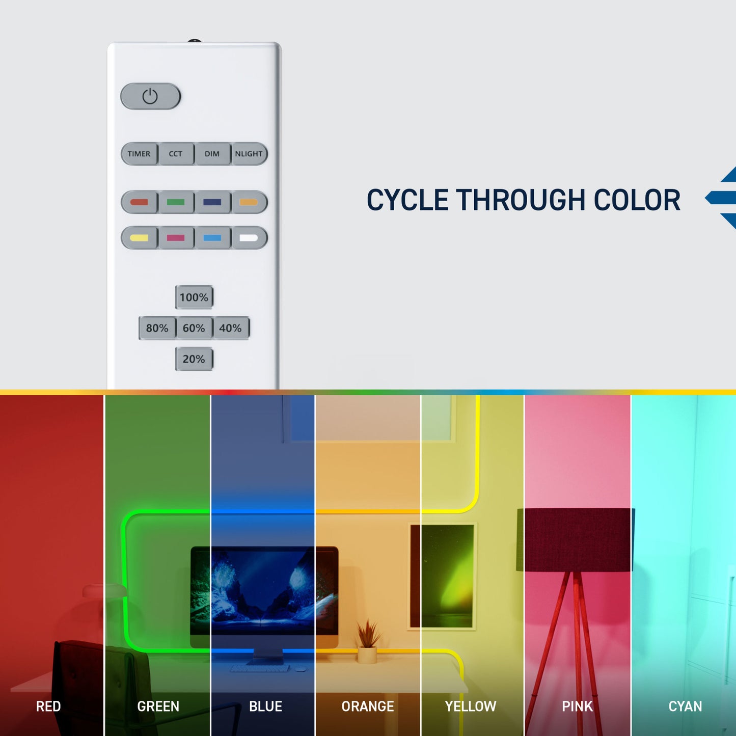 10 ft Neon Flex Area Light with Multi-Directional Channels and Color Changing