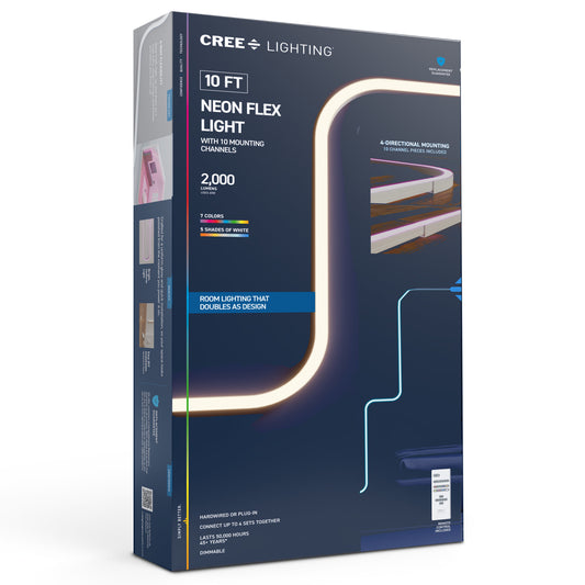 10 ft Neon Flex Area Light with Multi-Directional Channels and Color Changing