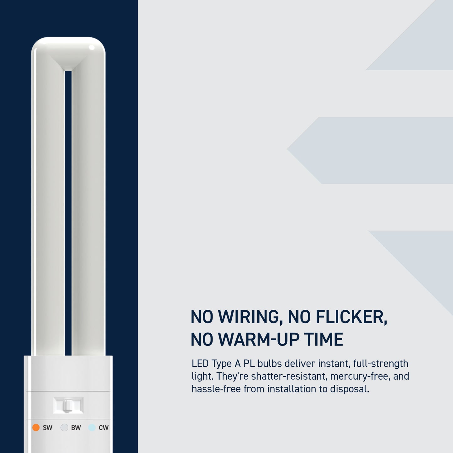 13W Replacement Twin Tube PL GX23 Base 3 Shades LED Light Bulb