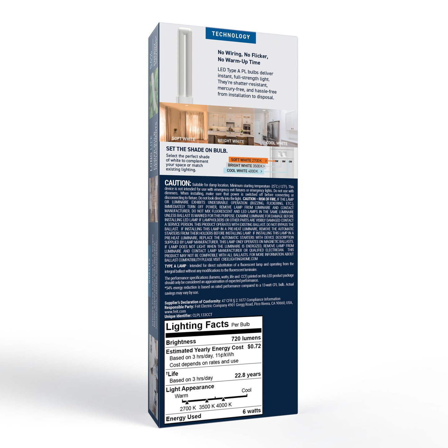 13W Replacement Twin Tube PL GX23 Base 3 Shades LED Light Bulb