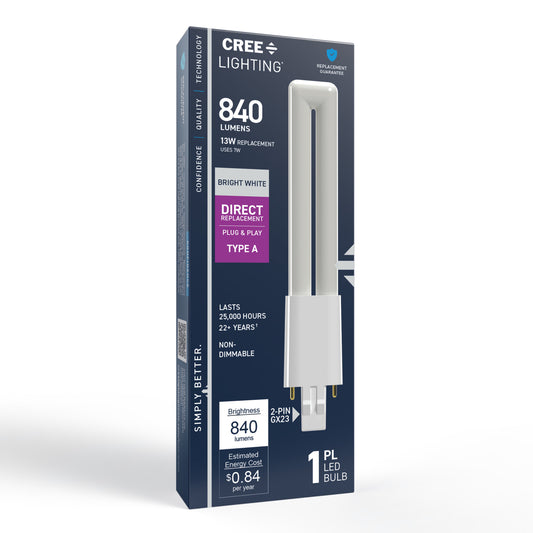 13W Replacement Twin Tube PL GX23 Base Bright White LED Light Bulb