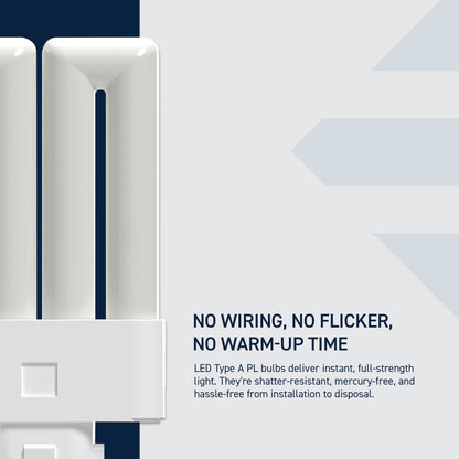 27W Replacement PL 4-pin GX10Q-4 Base Cool Daylight LED Light Bulb