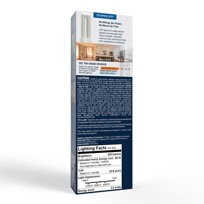 7W Replacement Twin Tube PL G23 Base 3 Shades LED Light Bulb