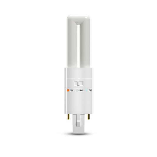 7W Replacement Twin Tube PL G23 Base 3 Shades LED Light Bulb