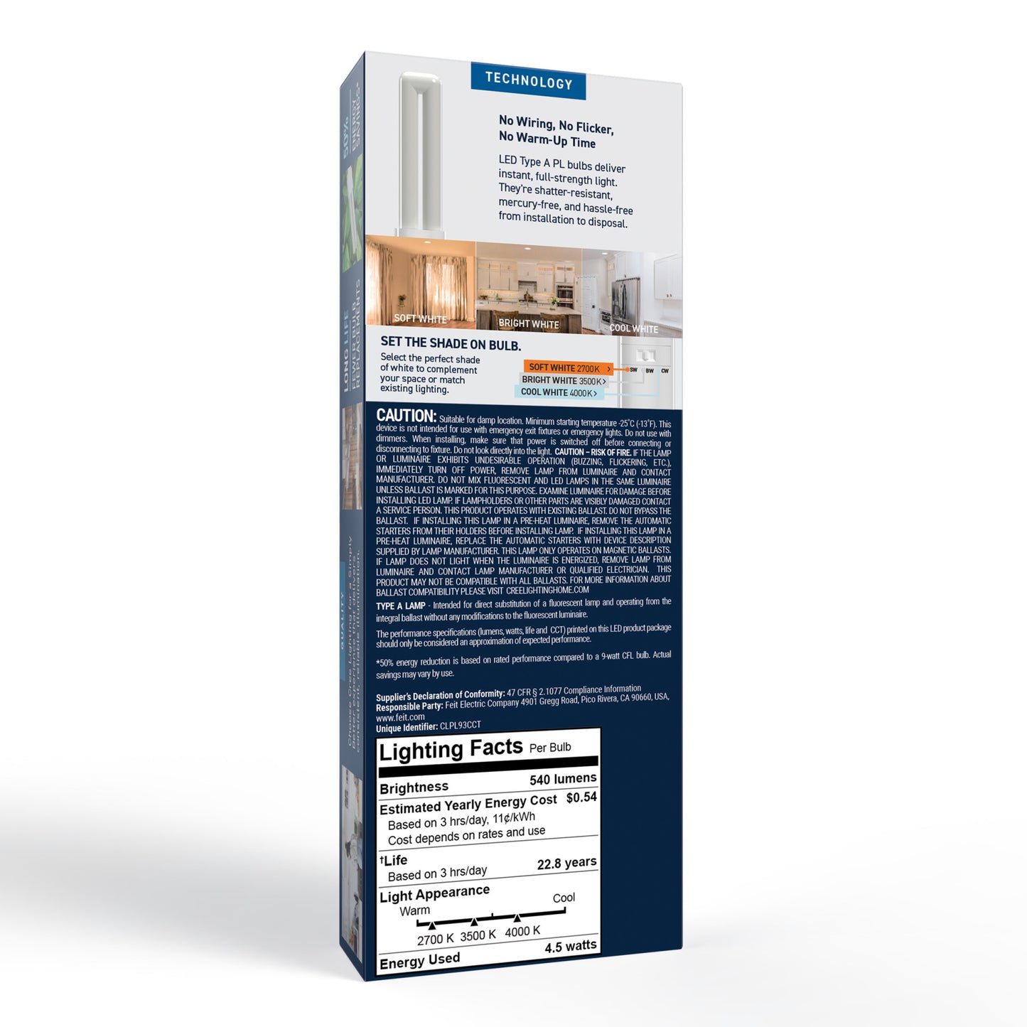 9W Replacement Twin Tube PL G23 Base 3 Shades LED Light Bulb