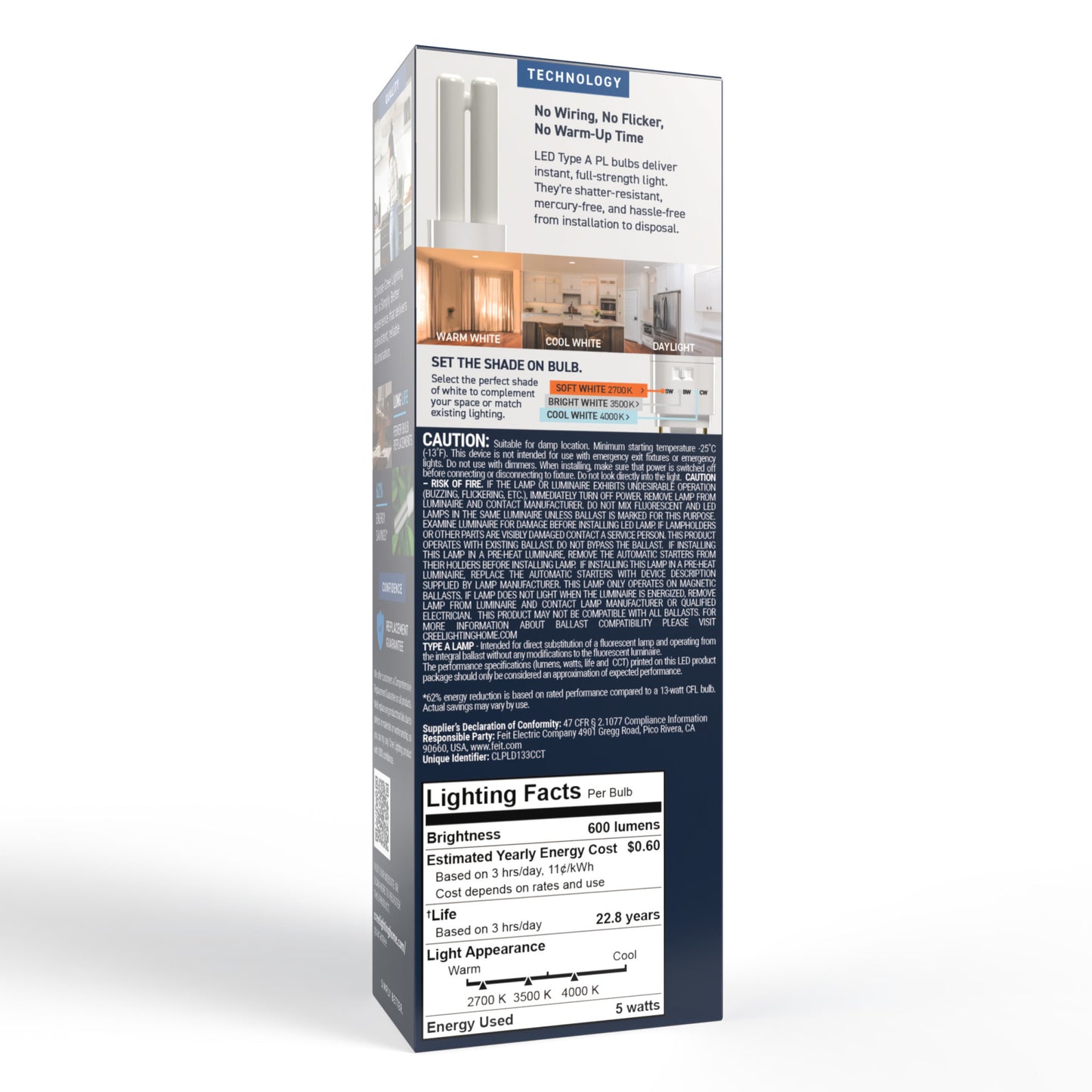 13W Replacement Double Twin Tube PL GX23-2 Base 3 Shades LED Light Bulb