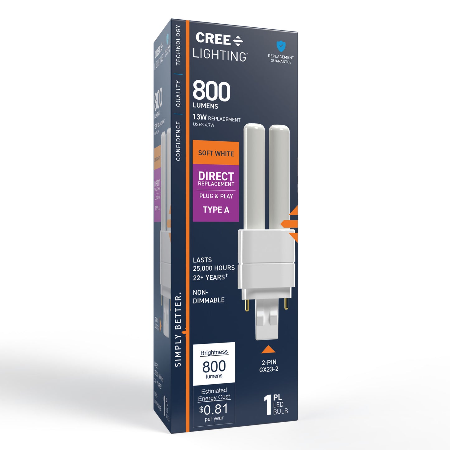 13W Double Twin Tube PL GX23-2 Base Soft White LED Light Bulb