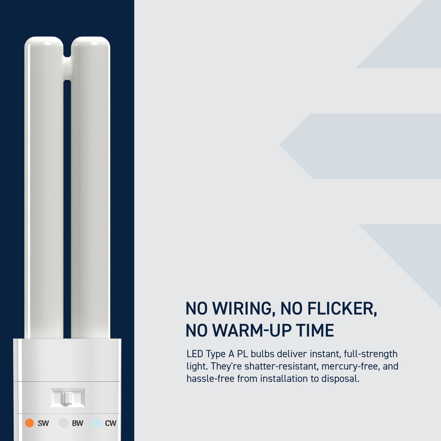 18W Replacement Double Twin Tube PL GX24q-2 Base 3 Shades LED Light Bulb
