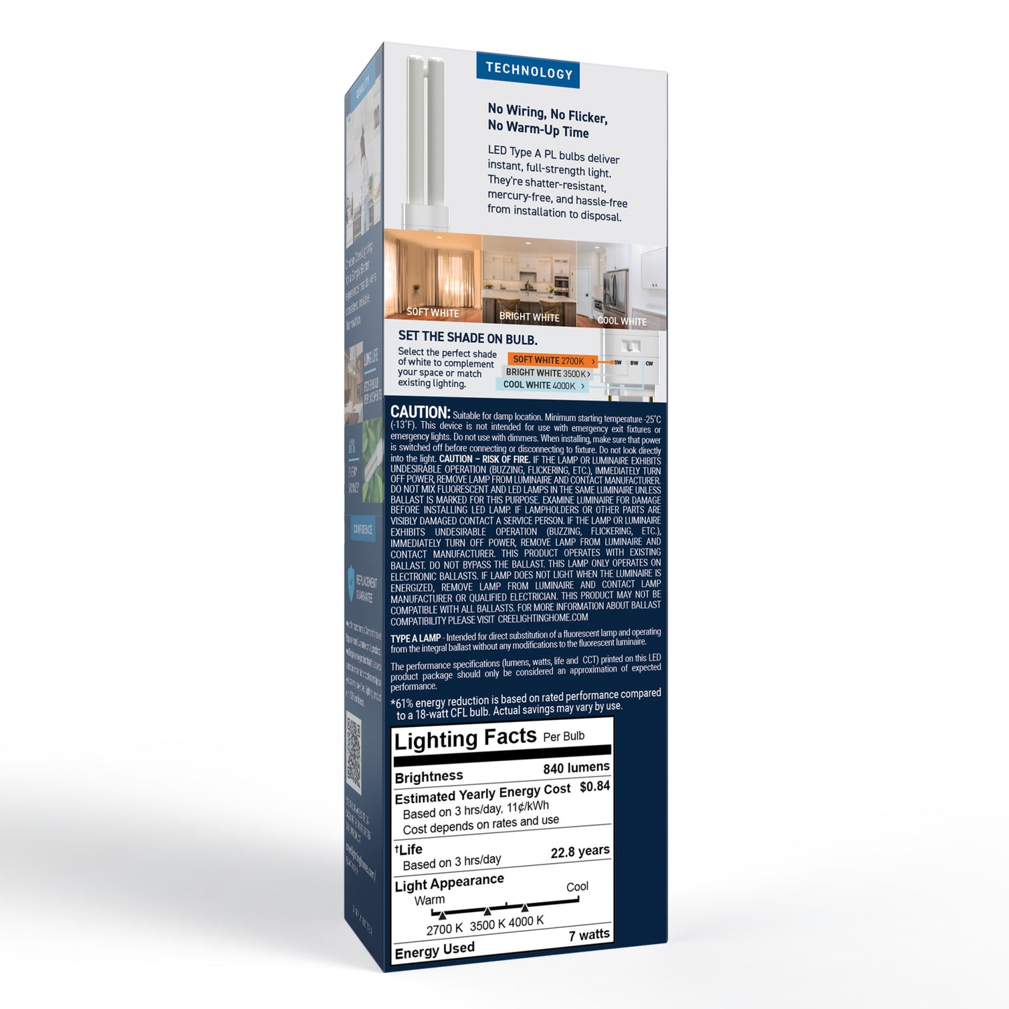 18W Replacement Double Twin Tube PL GX24q-2 Base 3 Shades LED Light Bulb