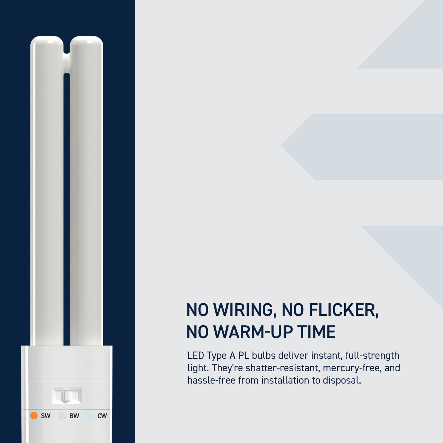26W Replacement Double Twin Tube PL G24q-3 Base 3 Shades LED Light Bulb