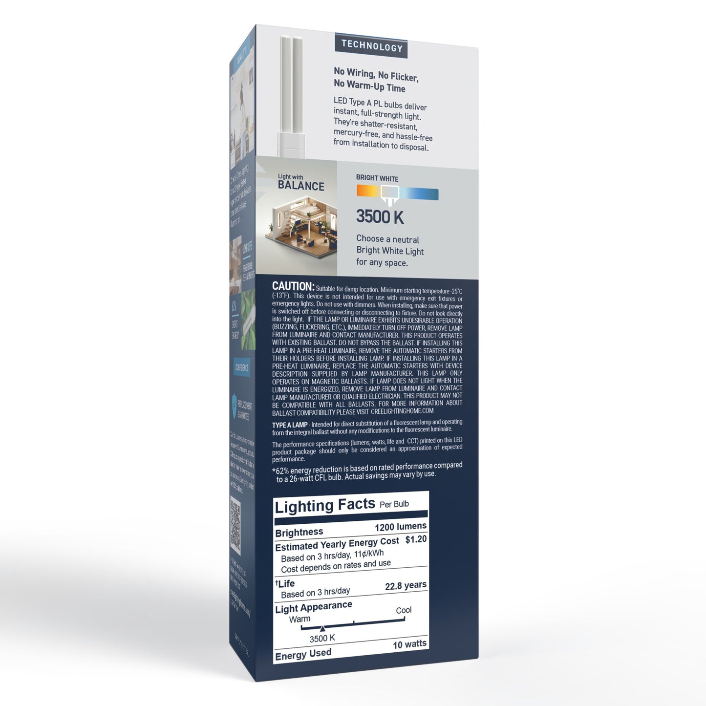 26W Replacement Double Twin Tube PL G24q-3 Base Bright White LED Light Bulb