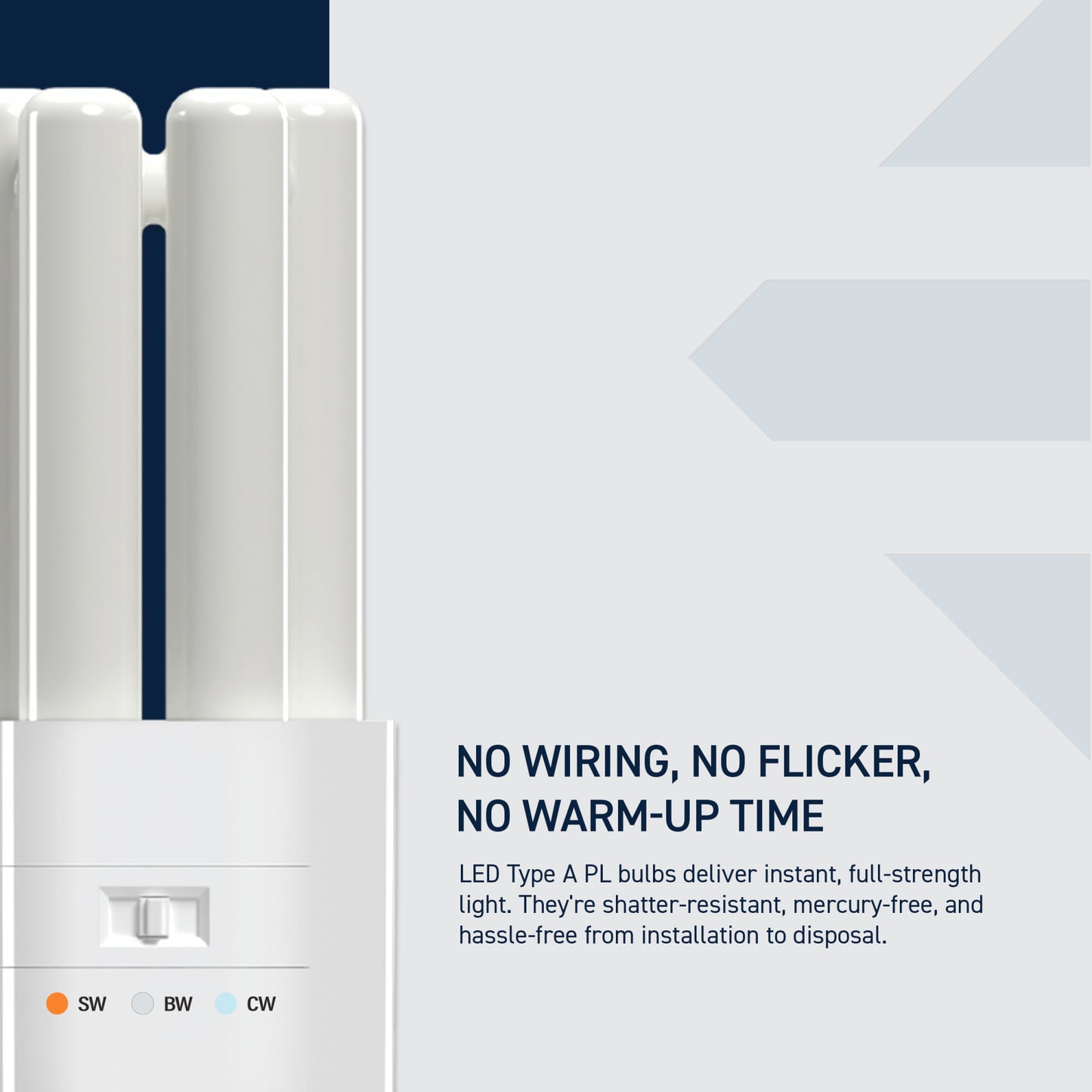 18W Replacement Triple Twin Tube PL GX24q-2 Base 3 Shades LED Light Bulb