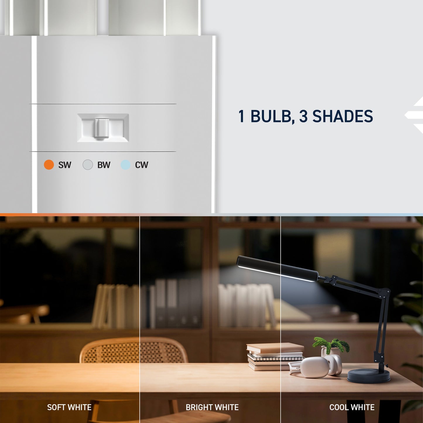 26W Replacement Triple Twin Tube PL GX24q-3 Base 3 Shades LED Light Bulb