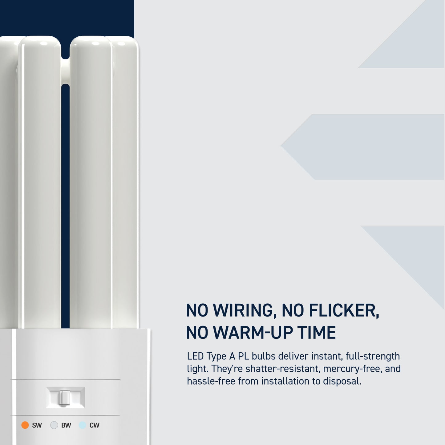 26W Replacement Triple Twin Tube PL GX24q-3 Base 3 Shades LED Light Bulb