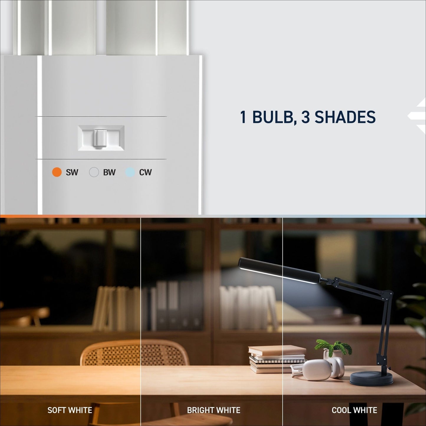 32W Replacement Triple Twin Tube PL GX24q-3 Base 3 Shades LED Light Bulb