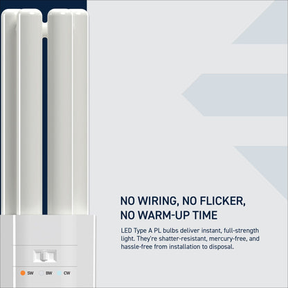 32W Replacement Triple Twin Tube PL GX24q-3 Base 3 Shades LED Light Bulb