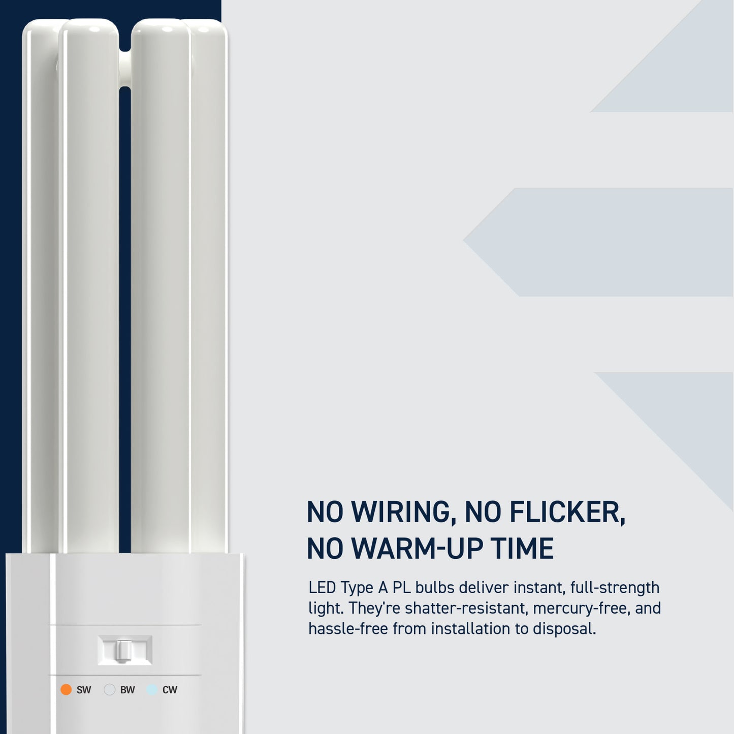 42W Replacement Triple Twin Tube PL GX24q-4 Base Switchable White LED Light Bulb