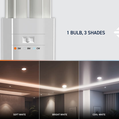 42W Replacement Triple Twin Tube PL GX24q-4 Base Switchable White LED Light Bulb