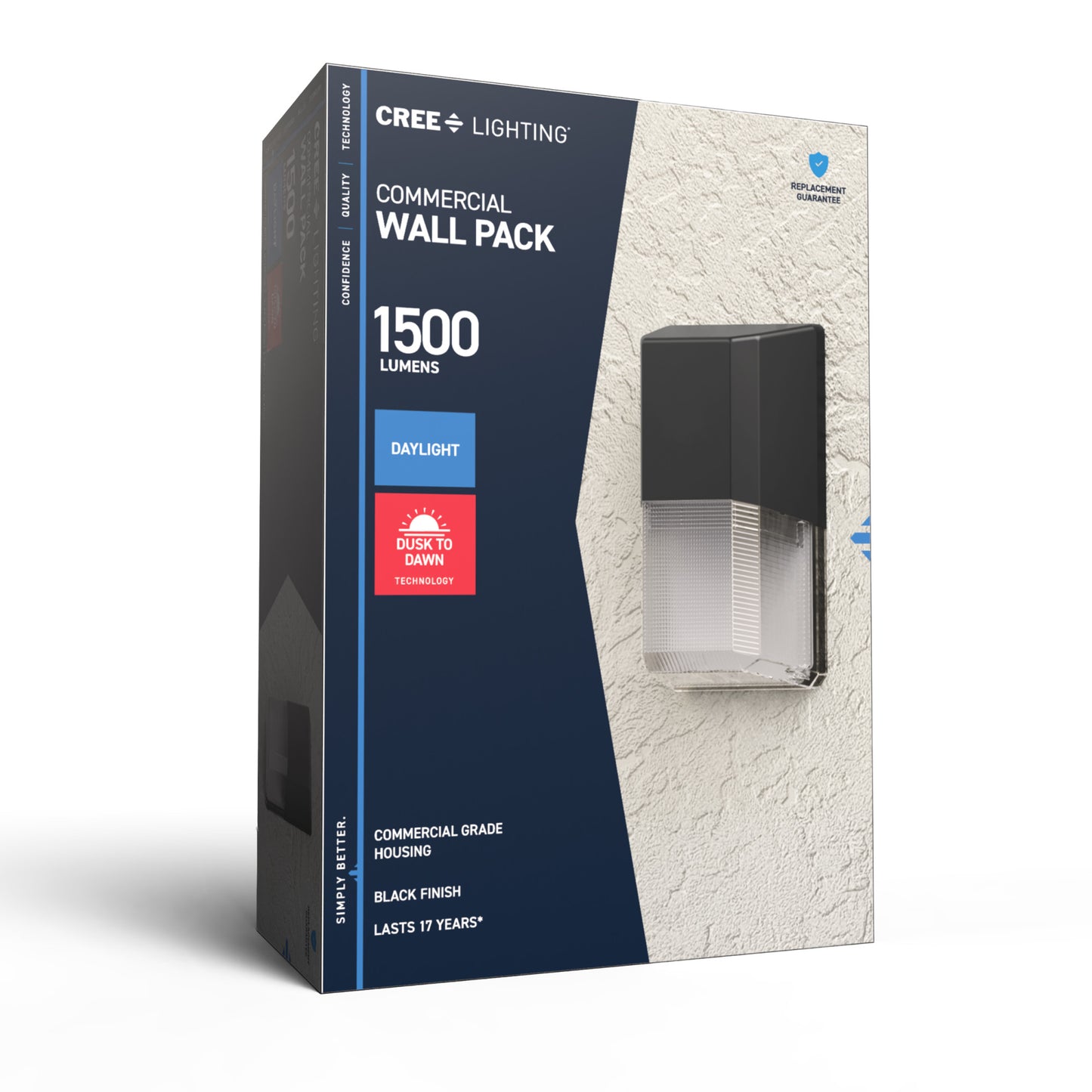 1500 Lumen 5000K Daylight Commercial Mini Wall Pack, Matte Black