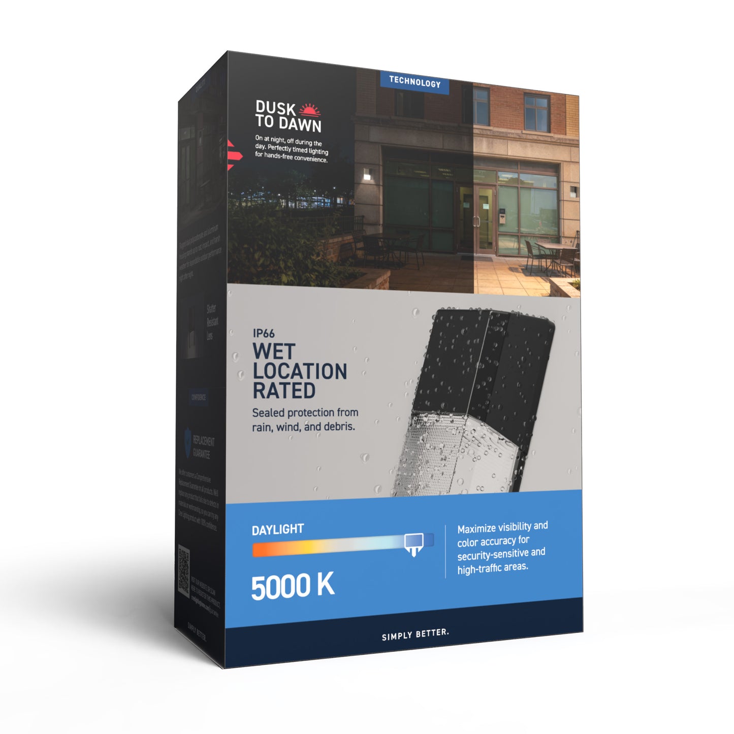 1500 Lumen 5000K Daylight Commercial Mini Wall Pack, Matte Black