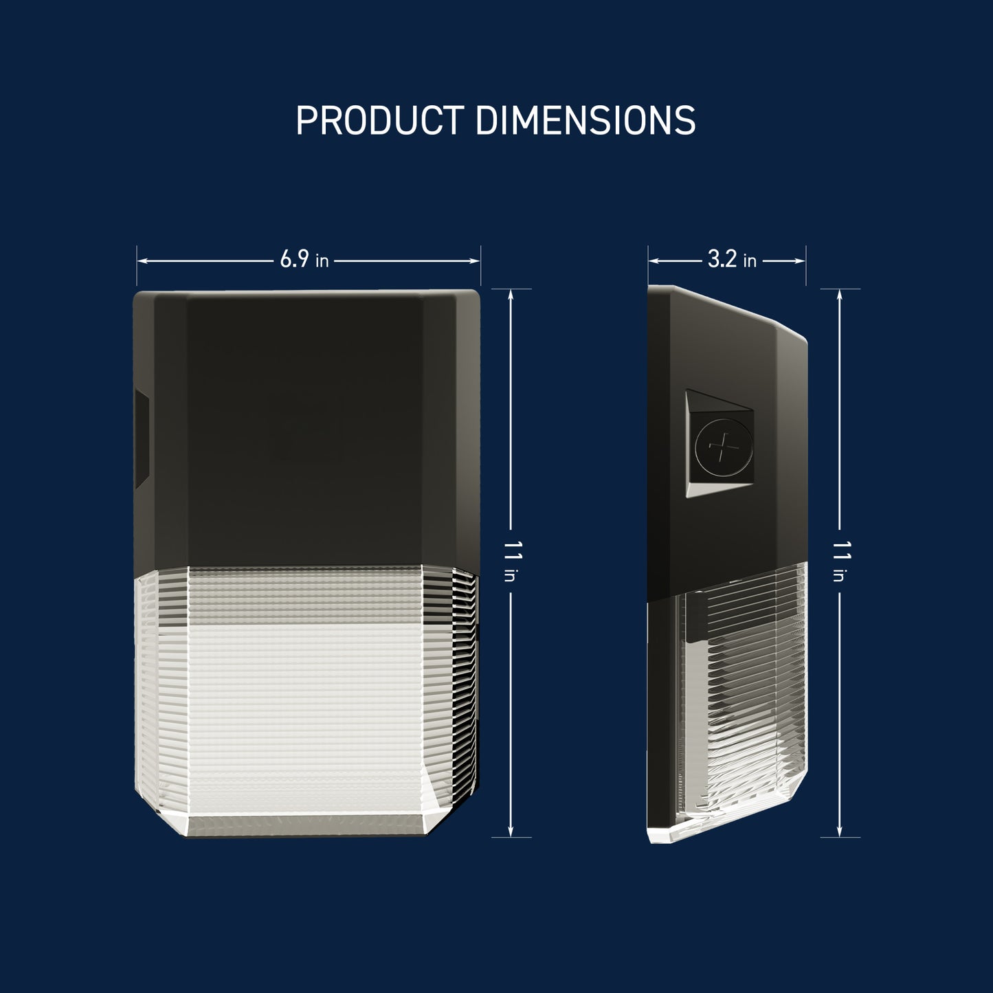 1500 Lumen 5000K Daylight Commercial Mini Wall Pack, Matte Black