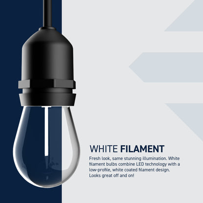 48 ft White Filament Soft White LED String Light